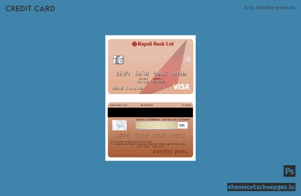 Beispielvorschau der Rupali Bank Visa-Karte aus Bangladesch